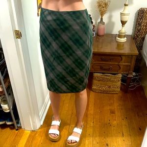 The Limited Green Plaid Pencil Skirt